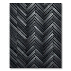 Charcoal Herringbone Wood Grain Texture Rug