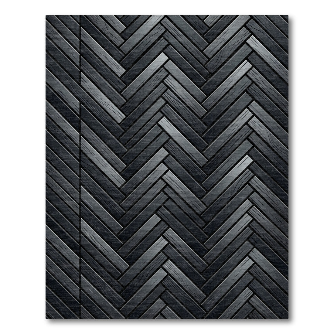 Charcoal Herringbone Wood Grain Texture Rug