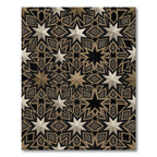 Golden Neutral Starburst Intricate Geometric Rug