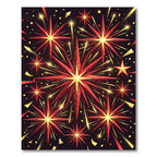 Crimson Gold Starburst Celebration Rug