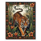 Exotic Jungle Tiger Tropical Flora Rug