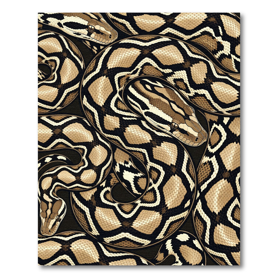Intertwined Brown Python Scale Serpent Rug