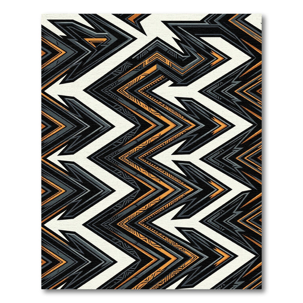 Bold Geometric Zigzag Tribal Rug