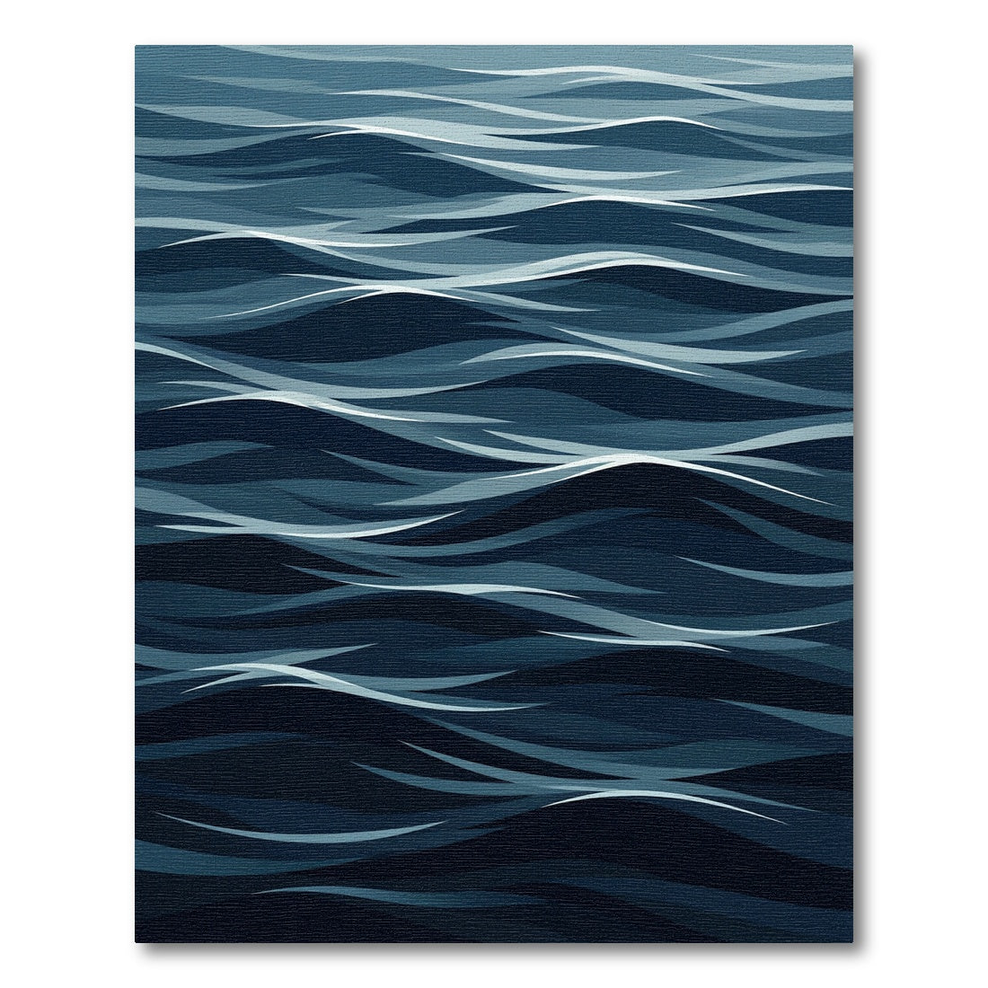Abstract Navy Blue Rippling Water Rug