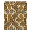 Golden Arabesque Medallion Lattice Rug