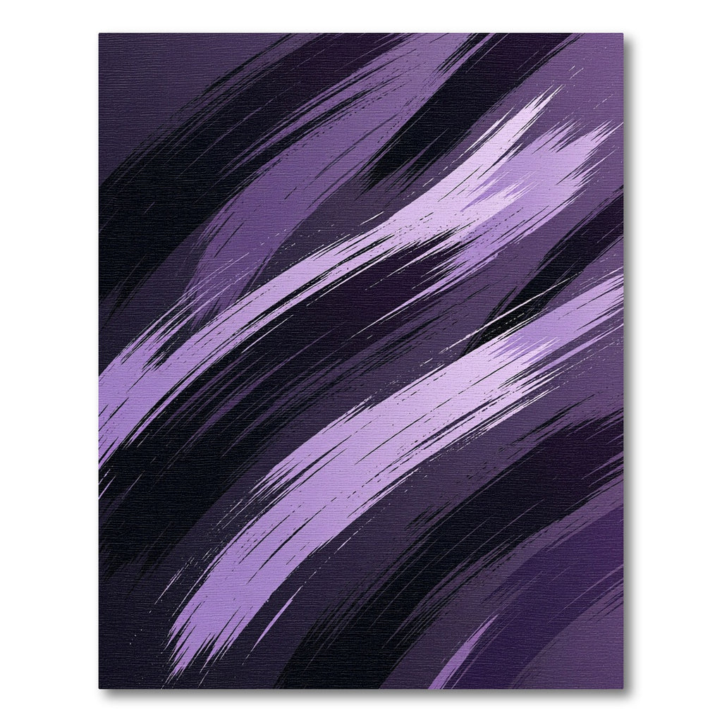 Abstract Purple Diagonal Brushstroke Art Rug