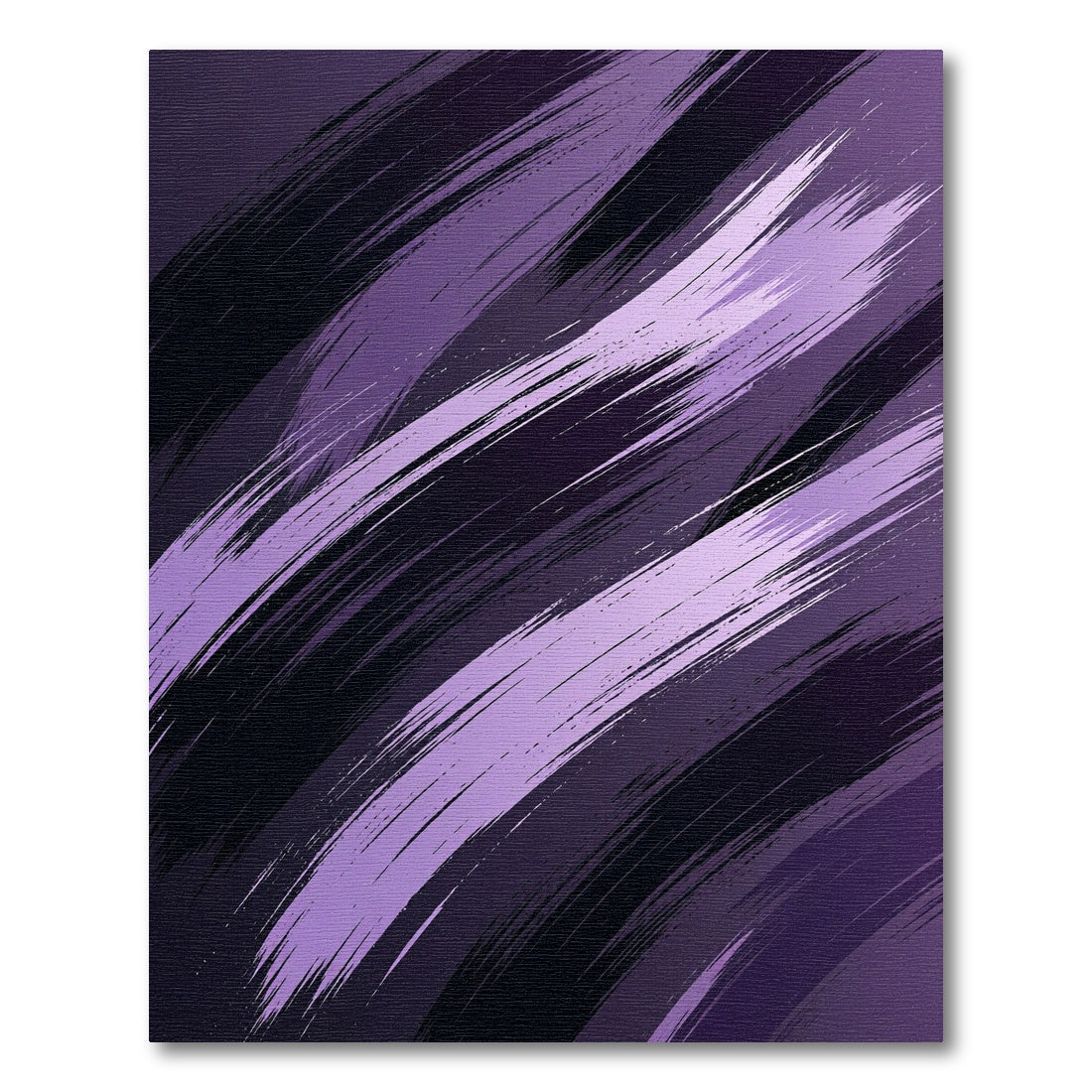 Abstract Purple Diagonal Brushstroke Art Rug