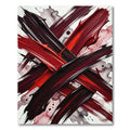 Crimson Red Bold Brushstroke Abstract Rug