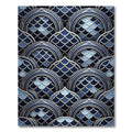 Deep Blue Layered Scale Arch Rug