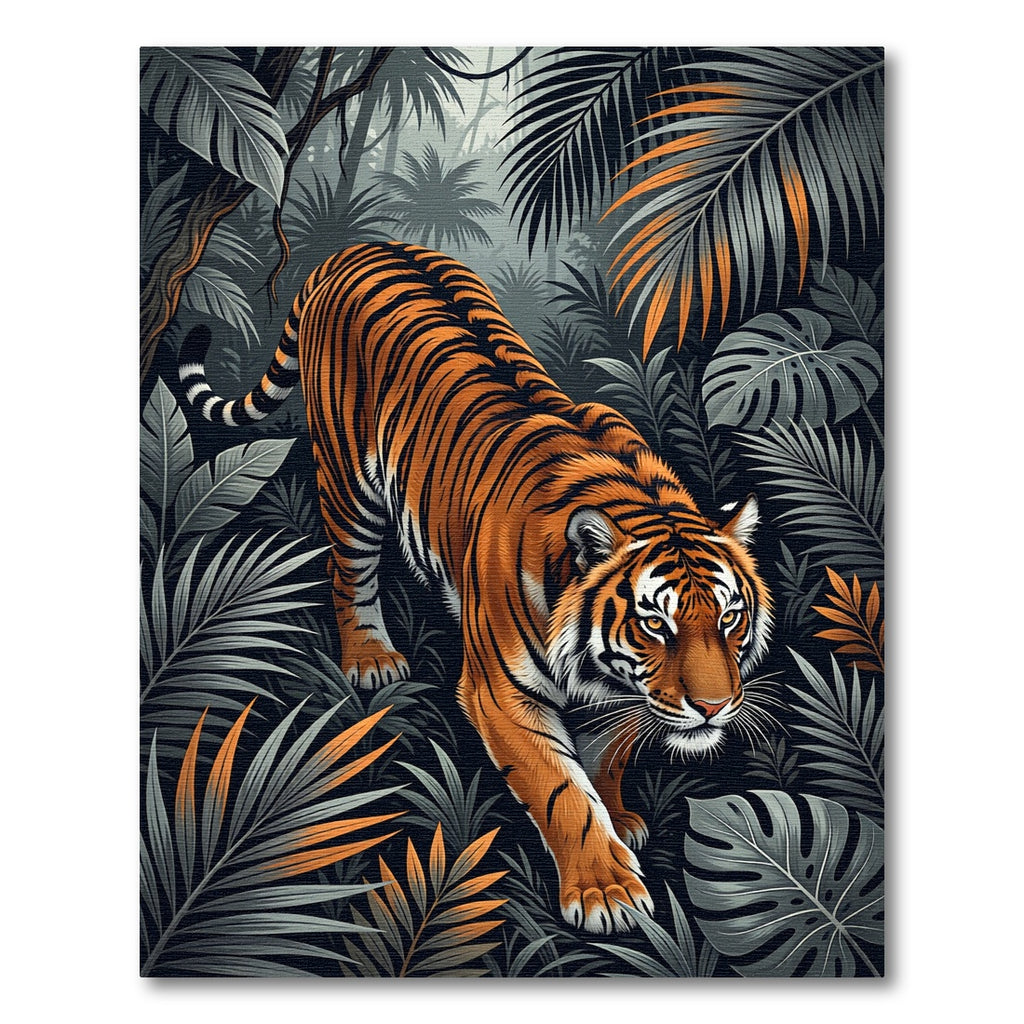 Majestic Tiger Jungle Foliage Rug