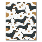 Black and Tan Dachshund Paw Illustration Rug