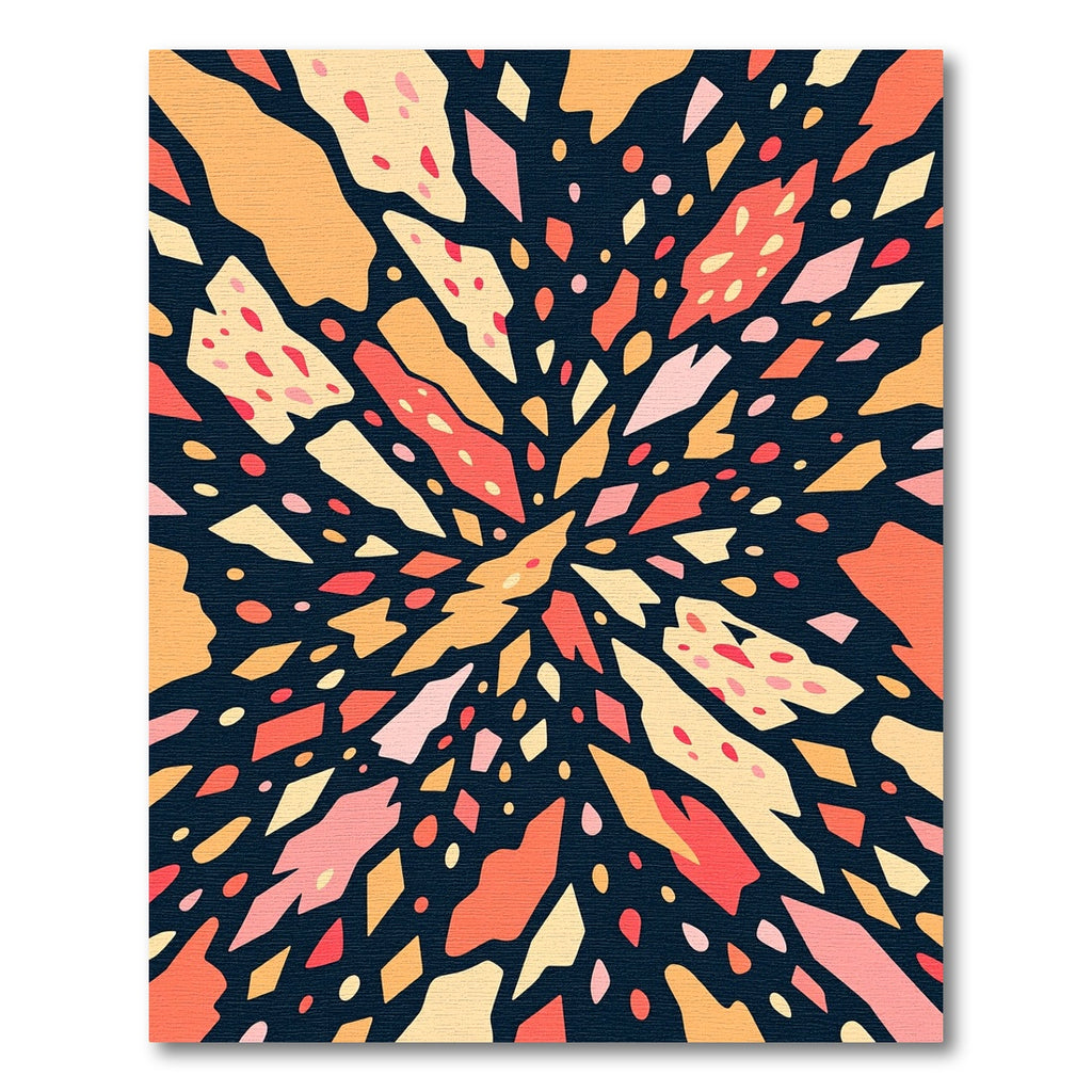 Abstract Confetti Burst Geometric Art Rug