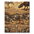 Dinosaur Skeleton Fossil Amber Earth Rug