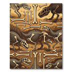 Dinosaur Skeleton Fossil Amber Earth Rug