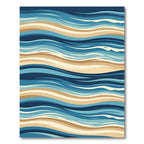 Earthy Blue Coastal Wavy Ripple Rug