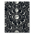 Celestial Silver Moon and Star Tapestry Rug
