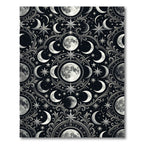 Celestial Silver Moon and Star Tapestry Rug