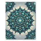 Teal Golden Mandala Bloom Radiance Rug