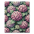 Lush Pink Hydrangea Botanical Floral Garden Rug