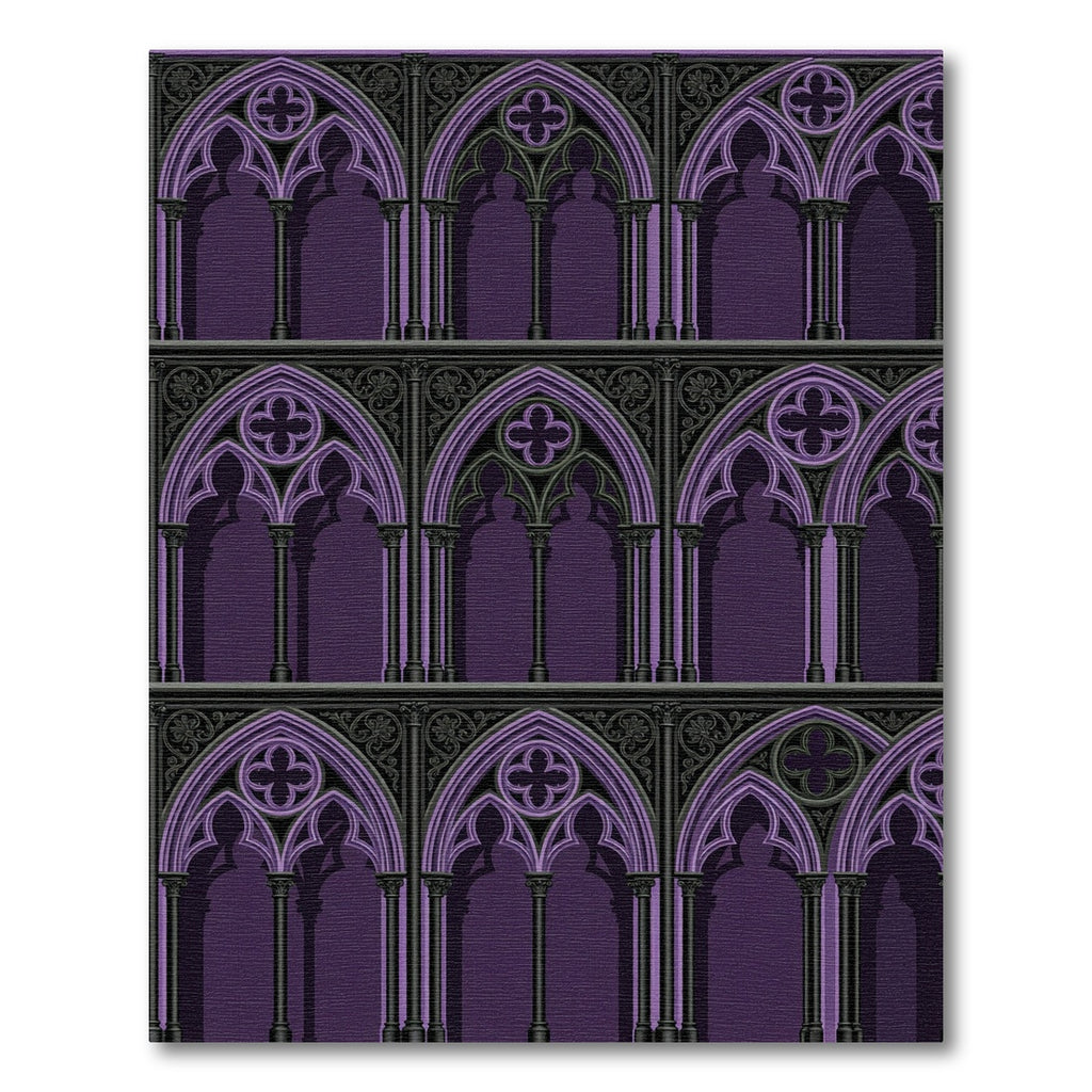 Gothic Purple Cathedral Arch Tile Rug