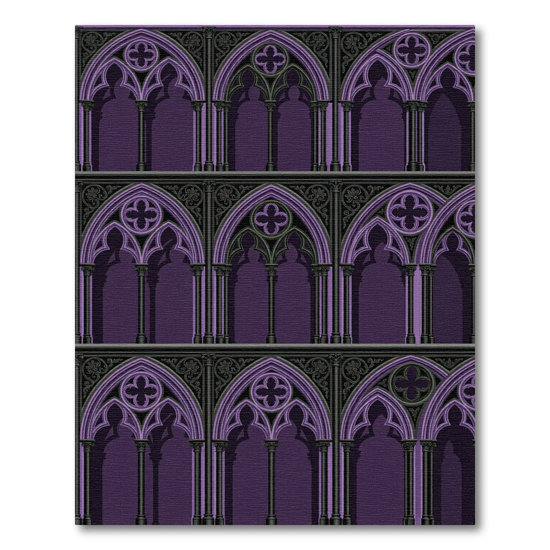 Gothic Purple Cathedral Arch Tile Rug