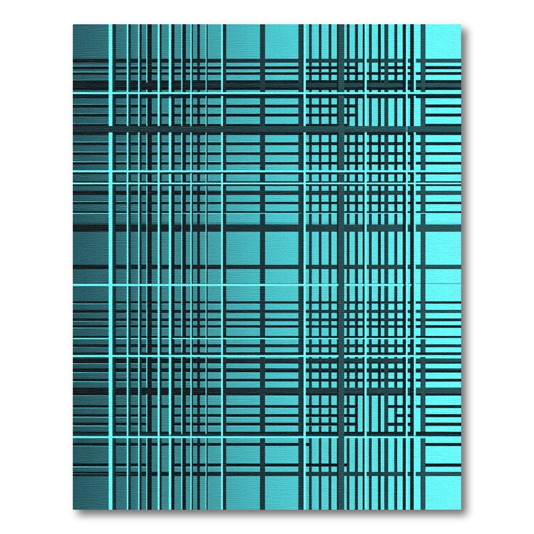 Modern Teal Grid Intersecting Lines Rug