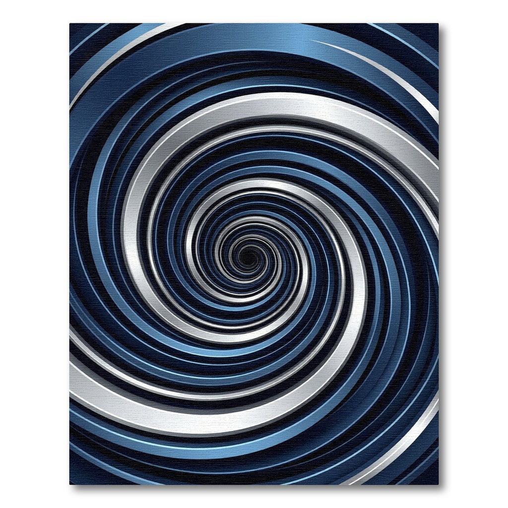 Metallic Navy and Silver Spiral Abyss Rug