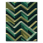 Green Geometric Impossible Staircase Rug