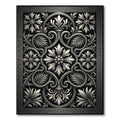 Elegant Silver Greyscale Neoclassical Acanthus Rug