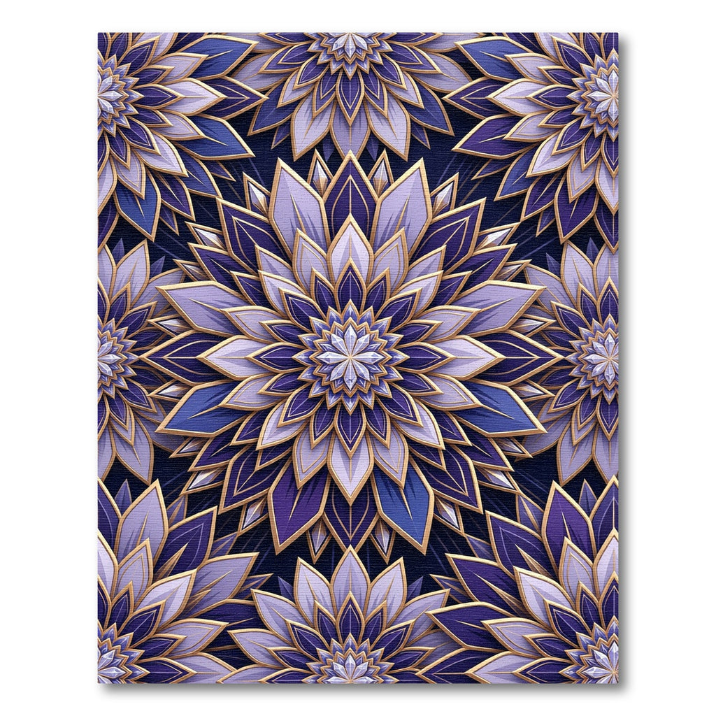 Elegant Amethyst Lotus Floral Medallion Rug
