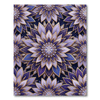 Elegant Amethyst Lotus Floral Medallion Rug