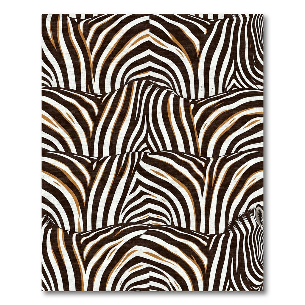 Contemporary Brown and Cream Zebra Stripe Rug