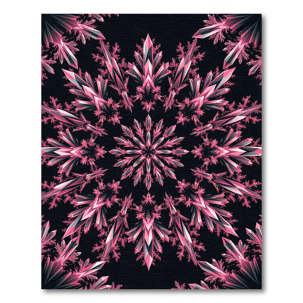 Ethereal Pink Crystal Kaleidoscope Shimmer Rug