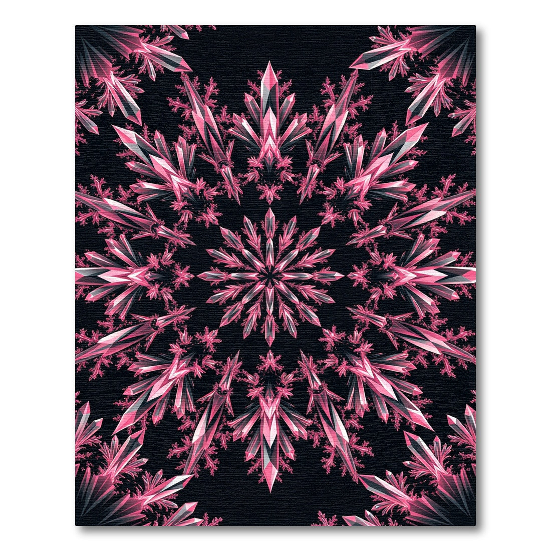 Ethereal Pink Crystal Kaleidoscope Shimmer Rug