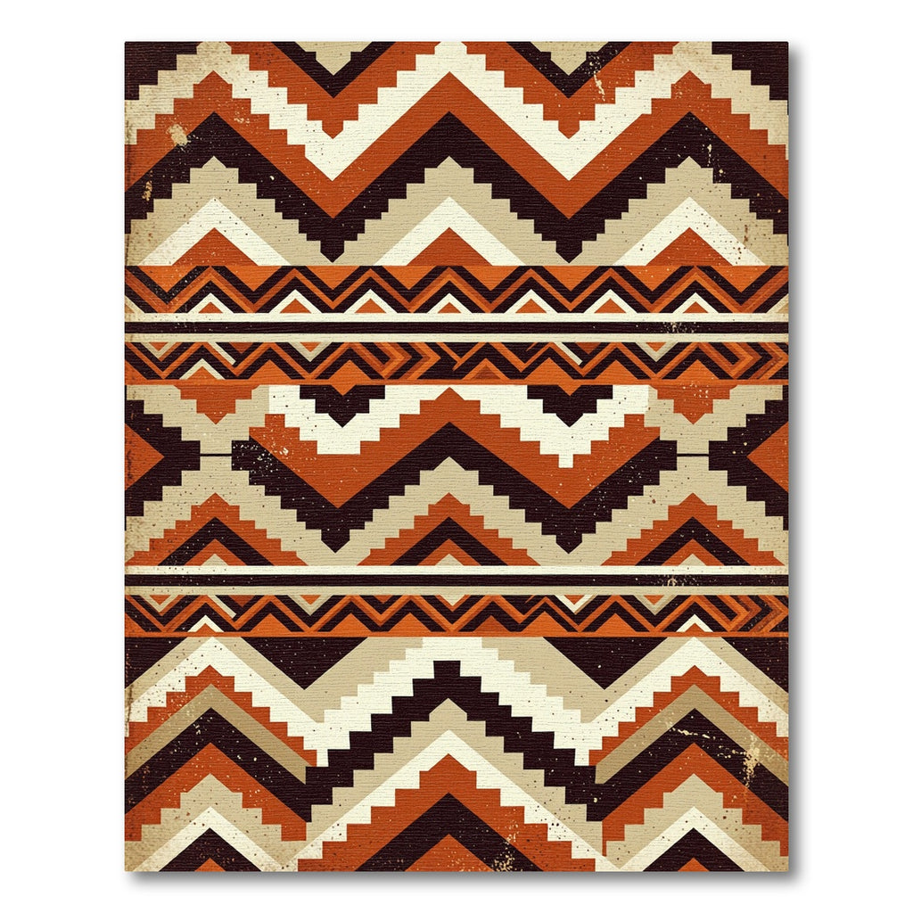 Geometric Earthy Tone Zigzag Rug