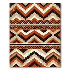 Geometric Earthy Tone Zigzag Rug