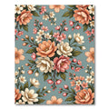 Coral Peach Blossom Garland Rug