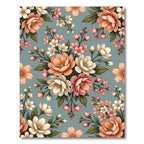 Coral Peach Blossom Garland Rug