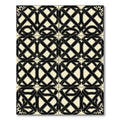 Elegant Black and Cream Intersecting Grid Rug