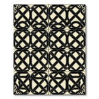 Elegant Black and Cream Intersecting Grid Rug