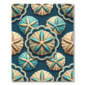 Coastal Teal Sand Dollar Medallion Rug