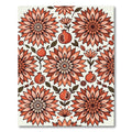 Terracotta Floral Pomegranate Botanical Illustration Rug