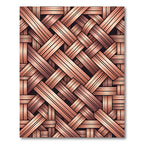 Interlocking Rustic Wood Weave Rug