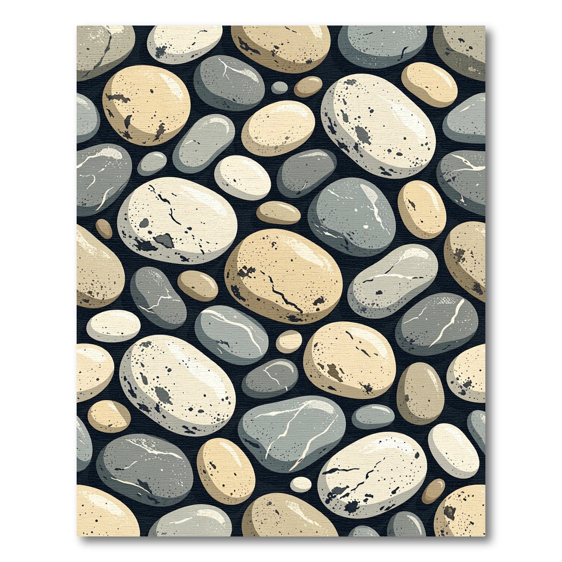 Smooth Pebble Stone Texture Repeating Rug
