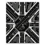 Monochrome Urban Intersection Highway Roads Rug