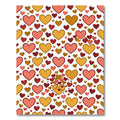 Warm Pink Golden Heart Cluster Rug