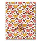 Warm Pink Golden Heart Cluster Rug