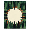 Earthy Pine Forest Circular Wood Ring Rug