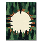 Earthy Pine Forest Circular Wood Ring Rug