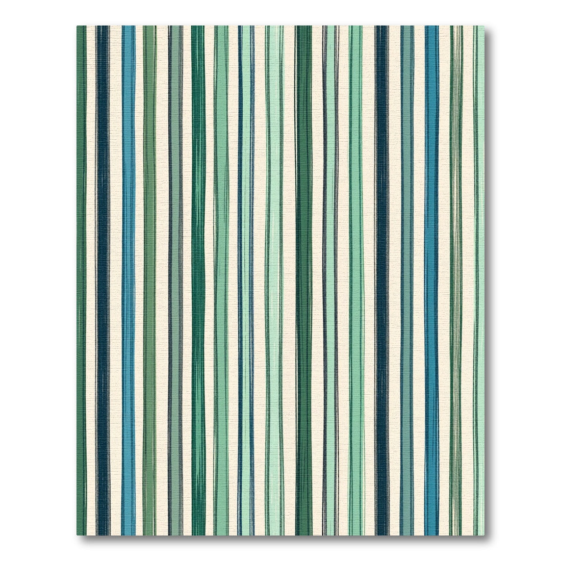 Verdant Blue Linear Brushstroke Stripe Rug